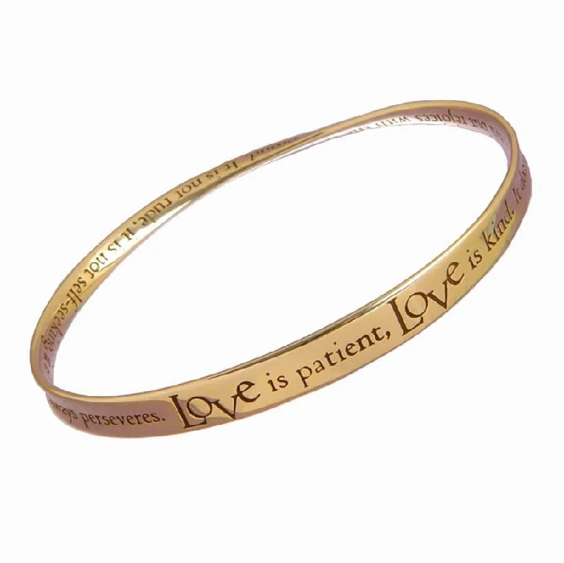 gemstone crystal bracelet-14K Gold Mobius Bracelet Love Is Patient Love Is Kind