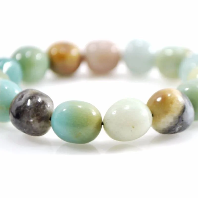 minimalist charm bracelet for women-AAA Amazon Amazonite Irregular Shape Gemstone Bracelets