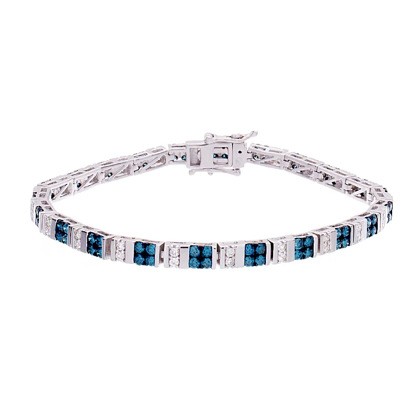 dainty gemstone bracelet-Blue Diamond Bracelet