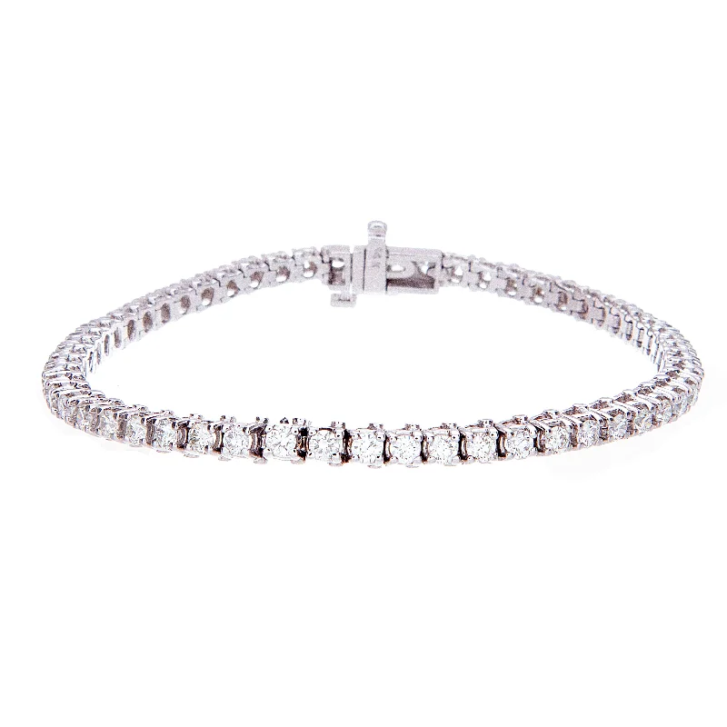 simple beaded charm bracelet-Three carat diamond tennis bracelet