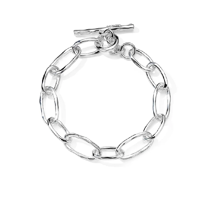 unique beaded bracelet for women-IPPOLITA Classico Faceted Oval Link Bracelet in Sterling Silver