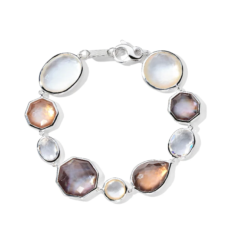 men's gold cuff bracelet-IPPOLITA Rock Candy Large Stone Row Flexible Bracelet in Sabbia