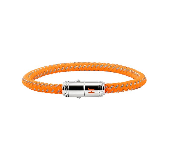 handmade multi-colored bracelet-John Hardy Sterling Silver Orange Rubber and Enamel Bracelet