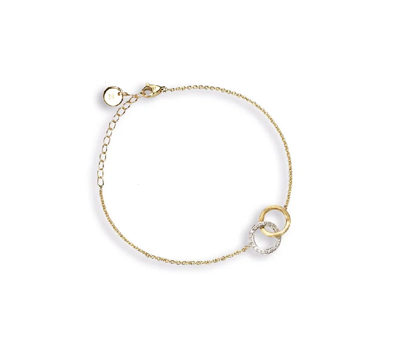 natural healing stone bracelet-Marco Bicego Jaipur Link 18K Yellow Gold Diamond Round Link Bracelet