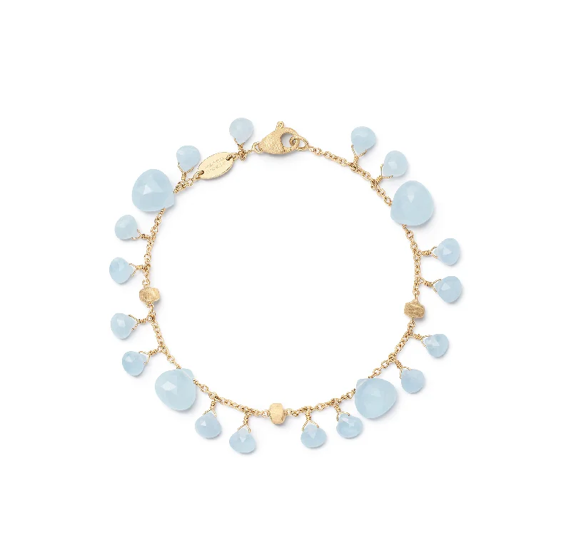 luxury leather cuff bracelet-Marco Bicego Paradise Single Strand Aquamarine Bracelet