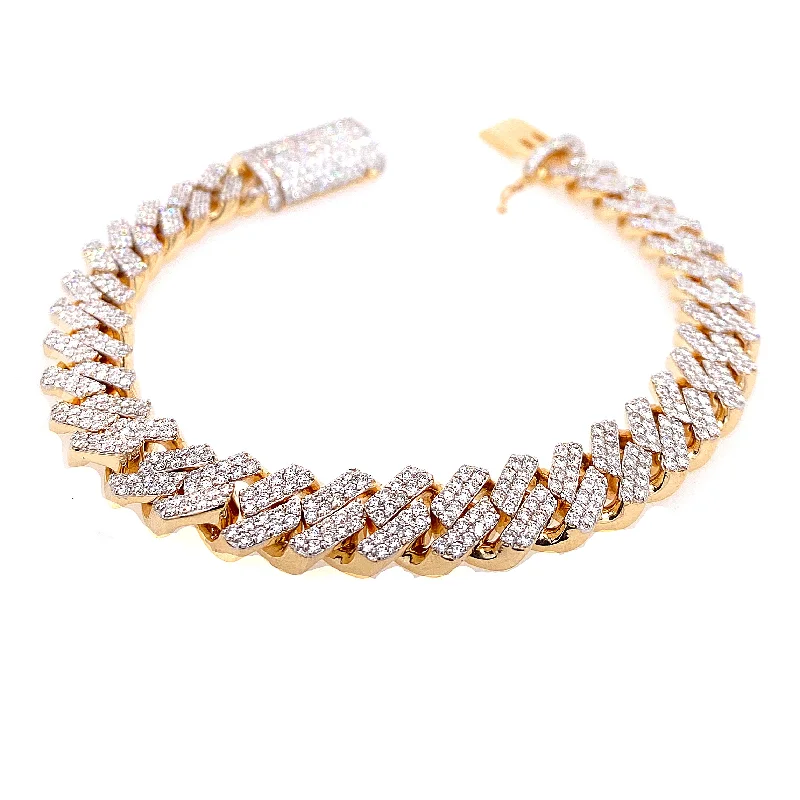 minimalist beaded gold bracelet-Mens Diamond Bracelet