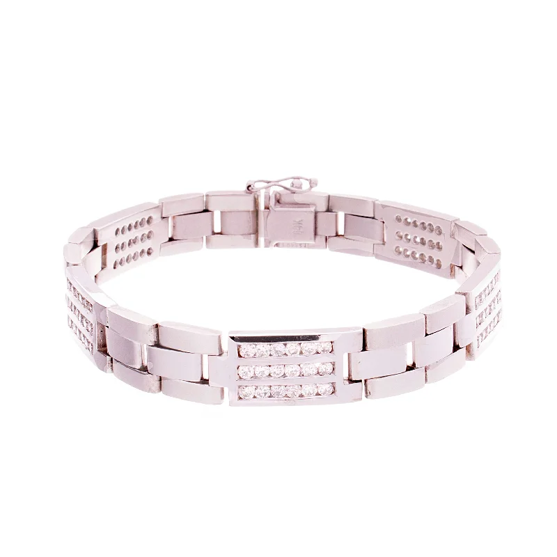 men's minimalist charm bracelet-Mens Diamond Bracelet