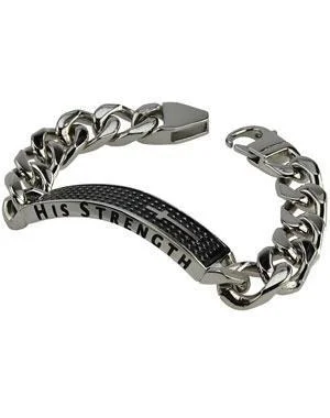 adjustable chain bracelet for men-Philippians 4:13 Shield Cross Bracelet