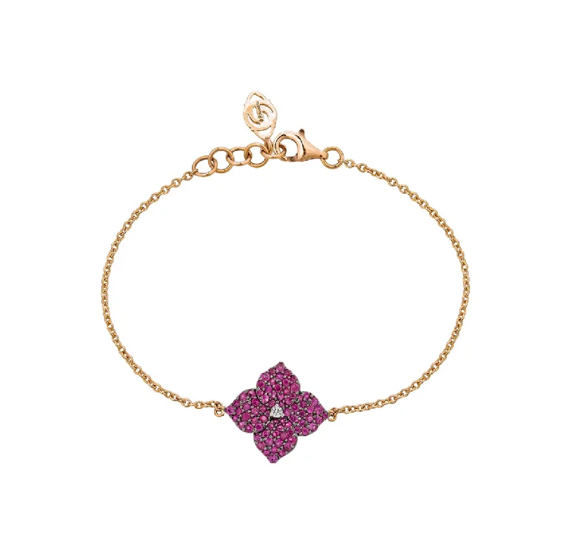 multi-strand beaded bracelet-Sabel Collection Pink Sapphire and Diamond Bracelet