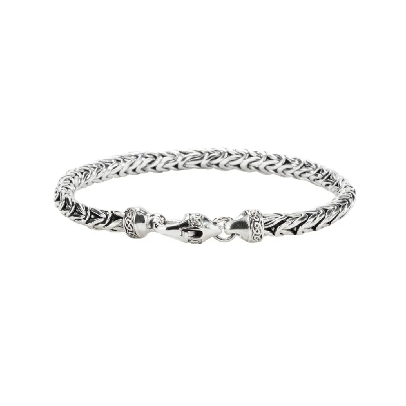 chic bracelet for special occasions-Silver Byzantine Link Bracelet