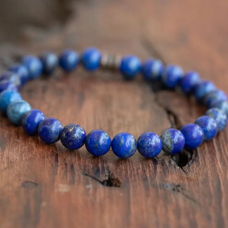 gemstone stone bracelet-Soul’s Reflection: Lapis Lazuli Men's Boho Style Bracelet