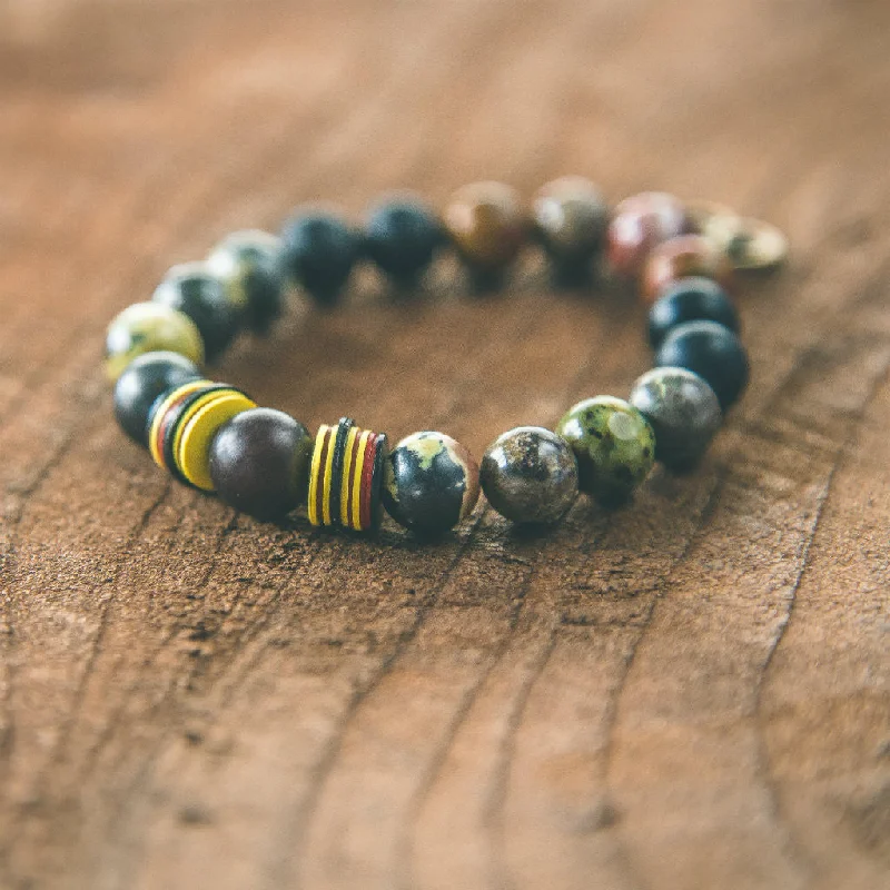 personalized gemstone bracelet for men-Spiritual Warrior: Boho Stacking Bracelet