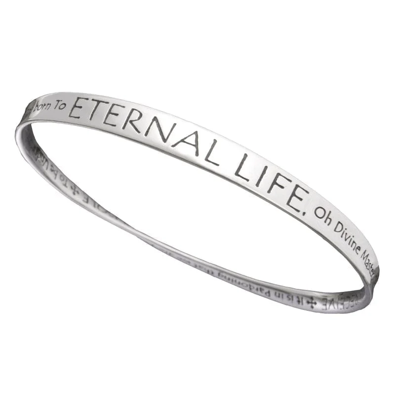 blue bead bracelet-St. Francis Eternal Life Prayer Sterling Silver Bracelet