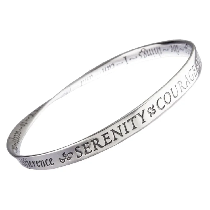 eco-friendly leather bracelet-Sterling Silver Mobius Serenity Prayer Bracelet