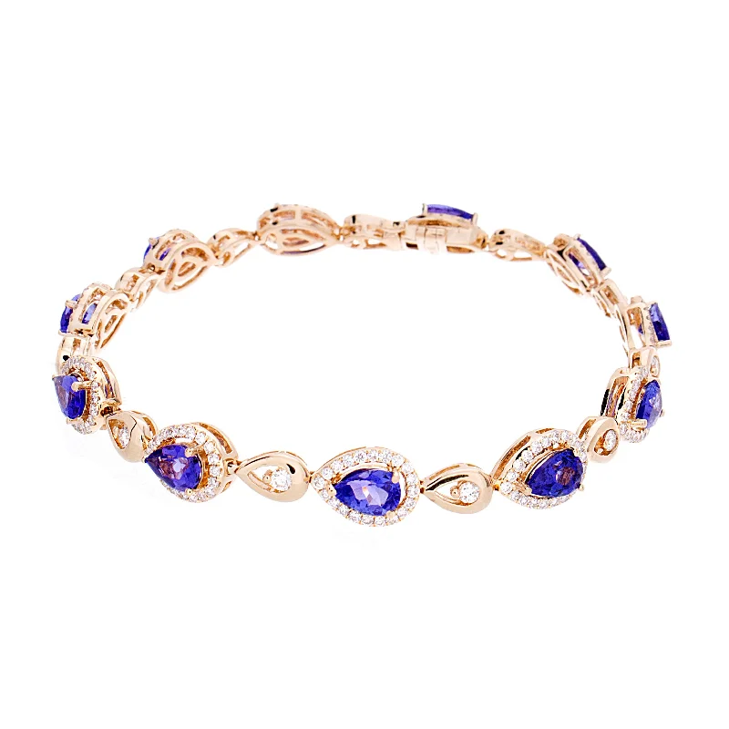 handmade charm bracelet for men-Tanzanite Bracelet