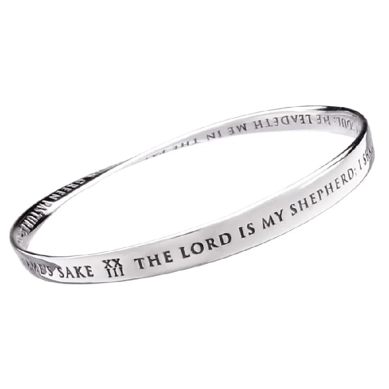 handmade adjustable bracelet-The Lord Is My Shepherd Sterling Silver Bracelet