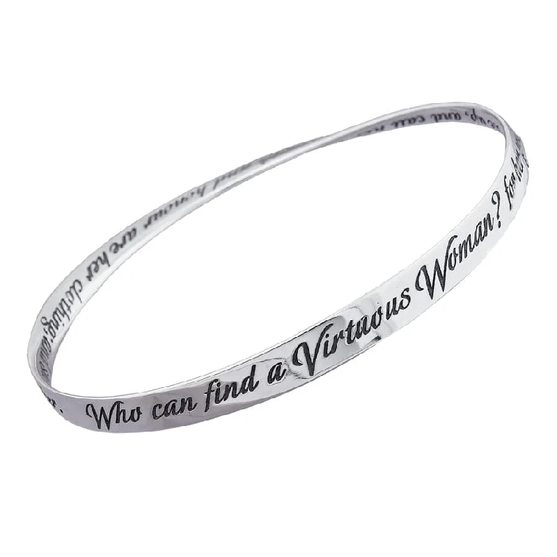 unique beaded bracelet for women-Virtuous Women Proverbs 31 Sterling Silver Bracelet