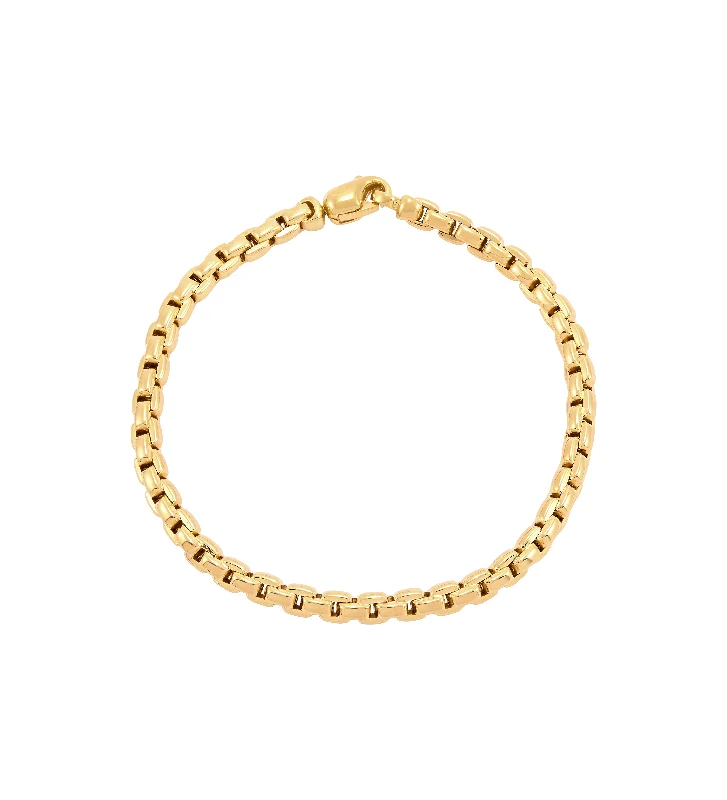 braided charm bracelet-Sabel Collection Yellow Gold Semi-Solid Bracelet, 3.5mm