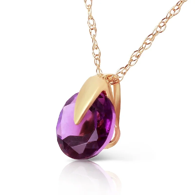 boho pendant necklace with crystals-0.75 Carat 14K Solid Gold Saw It Coming Amethyst Necklace