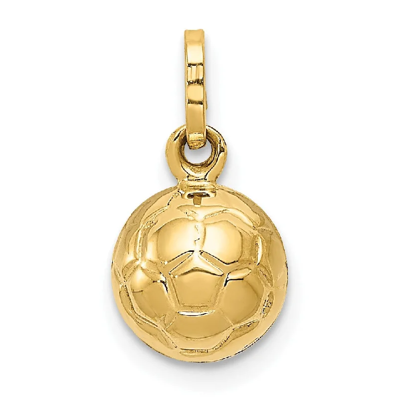 engraved name necklace for mom-14k 3-D Soccer Ball Charm