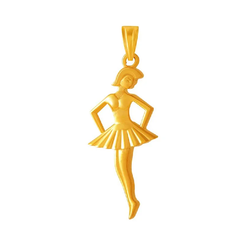 zodiac pendant necklace for women-14k Dancing Girl Gold Pendent