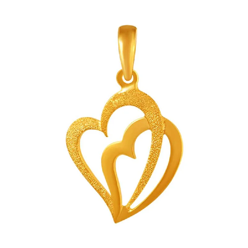 silver arrow necklace-14k Double Hearts Gold Pendent