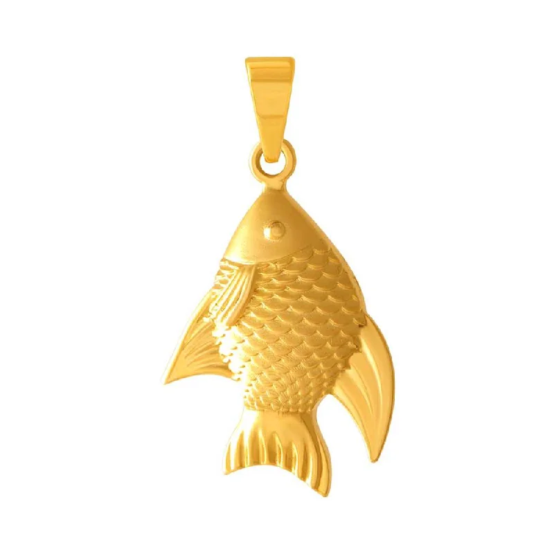 personalized love necklace-14k Fish Designed Gold Pendent