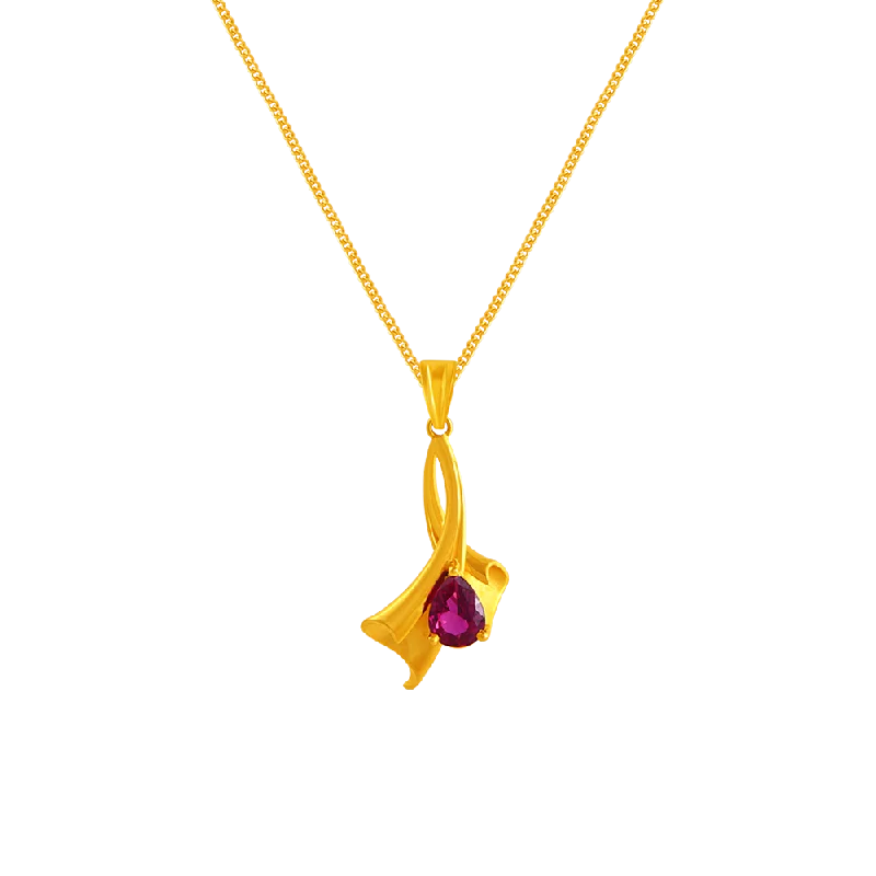 layered heart necklace-14k Gem Gold Pendant From Amazea Collection