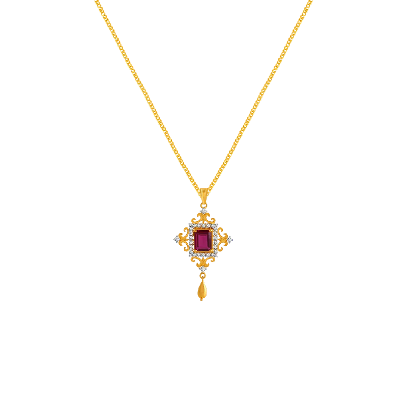 handmade silver heart necklace-14k Gem Gold Pendant From Amazea Collection For Women