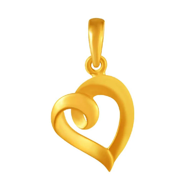 dainty silver chain necklace-14k  Gold Hooped Heart Shape Pendant