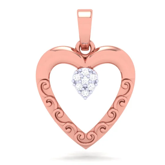 engraved heart pendant necklace-14k Heart Shape Gold Pendant With A Yellow Stones From Amazea Collection