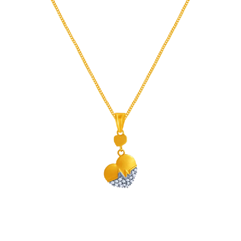 dainty sterling silver necklace for women-14k Heart-shaped Gold Pendant From Amazea Collection For Women