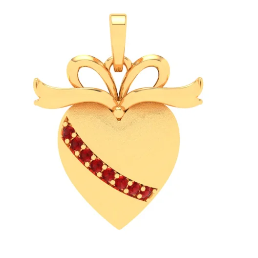 handmade custom pendant necklace-14k Heart Shaped Gold Pendant With A Unique Touch Of Elegance From Amazea Collection