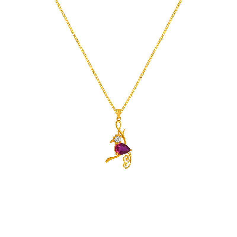 custom couple’s charm necklace-14k Sweet Gold Pendant From Amazea Collection