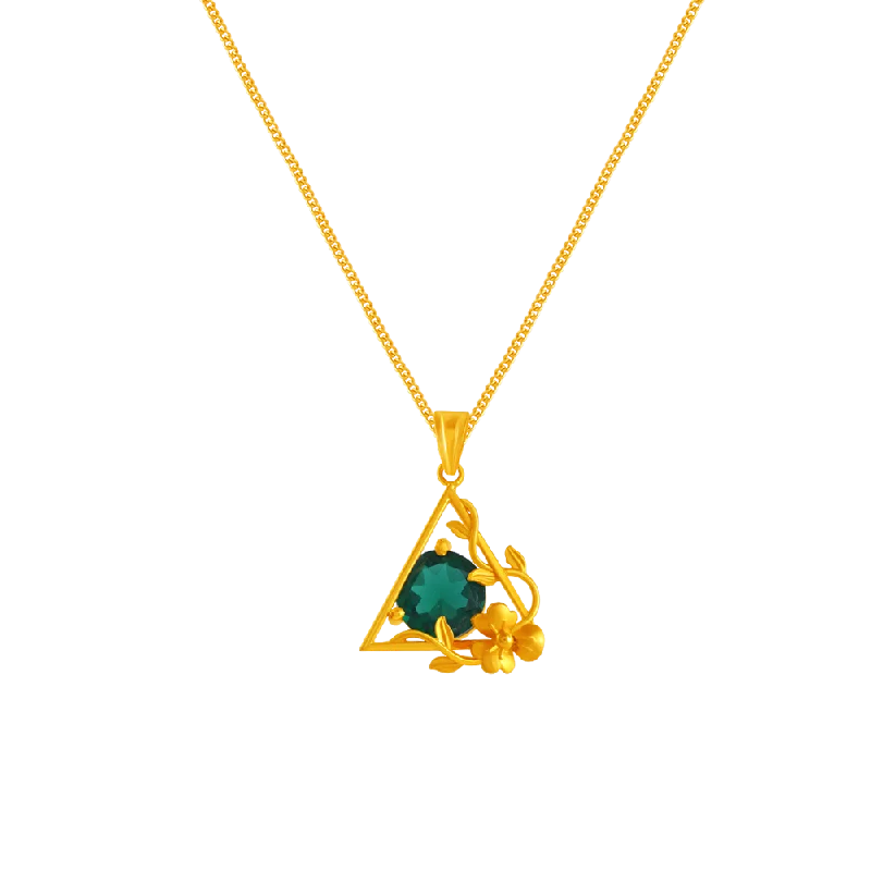 beaded charm necklace-14k Unique Gold Pendant From Amazea Collection For Ladies