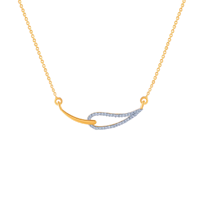 personalized couple’s heart necklace-14KT (585) Yellow Gold And American Diamond Pendant For Women