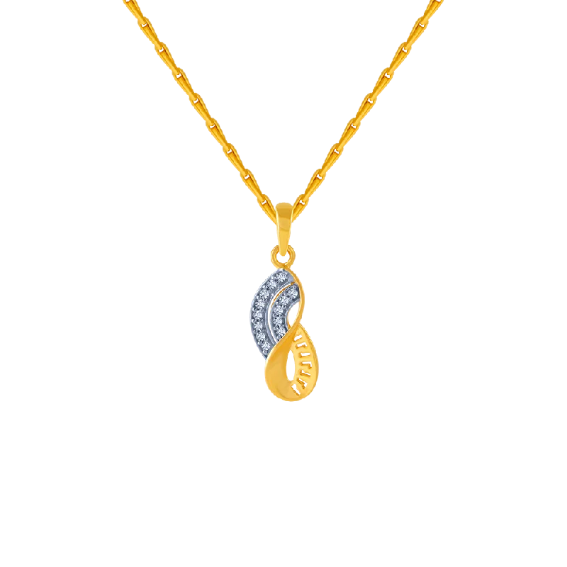 personalized pendant for mom-14KT (585) Yellow Gold And American Diamond Pendant For Women