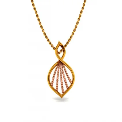 simple charm chain necklace for men-14KT (585) Yellow Gold Pendant For Women