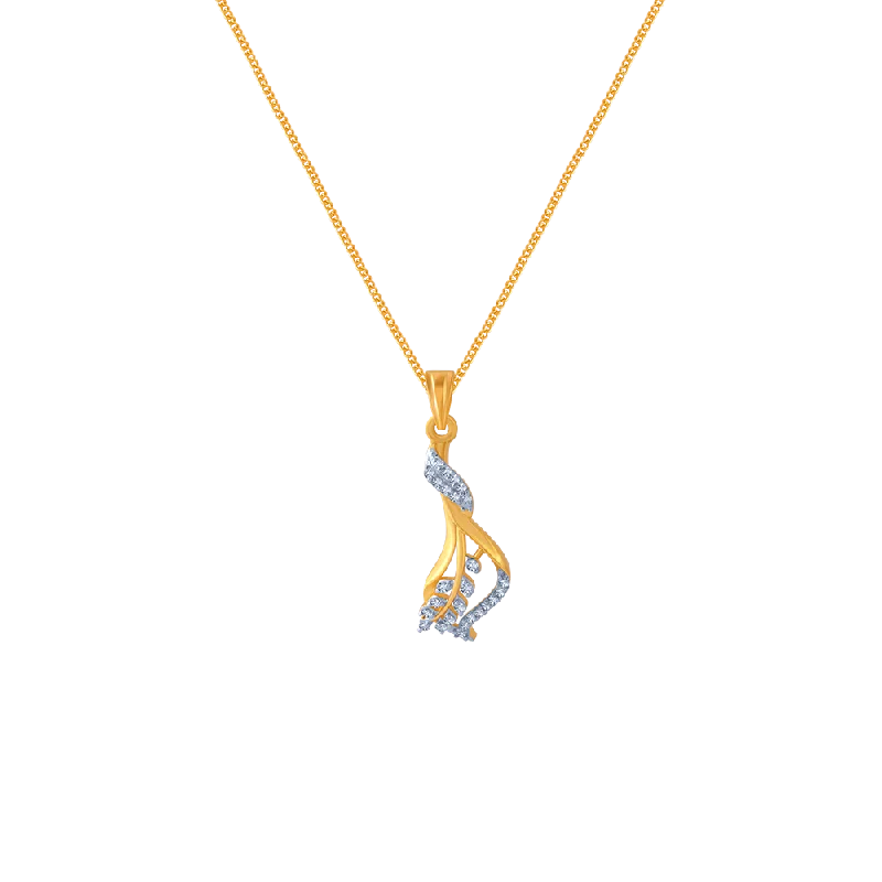 diamond pendant necklace for women-14KT (585) Yellow Gold Pendant For Women