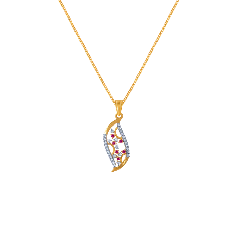 crystal quartz necklace-14KT (585) Yellow Gold Pendant For Women