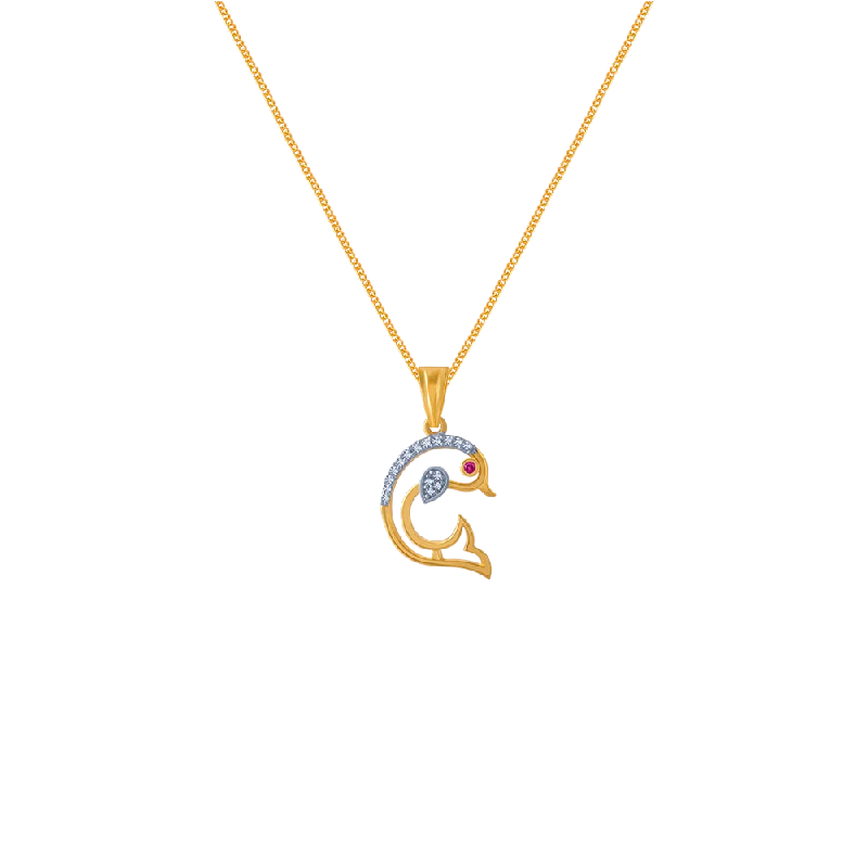 minimalist charm bar necklace-14KT (585) Yellow Gold Pendant For Women