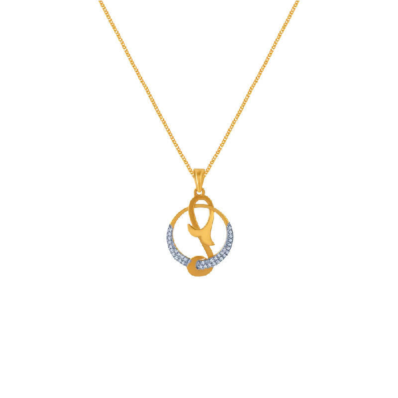 minimalistic pendant choker necklace-14KT (585) Yellow Gold Pendant For Women