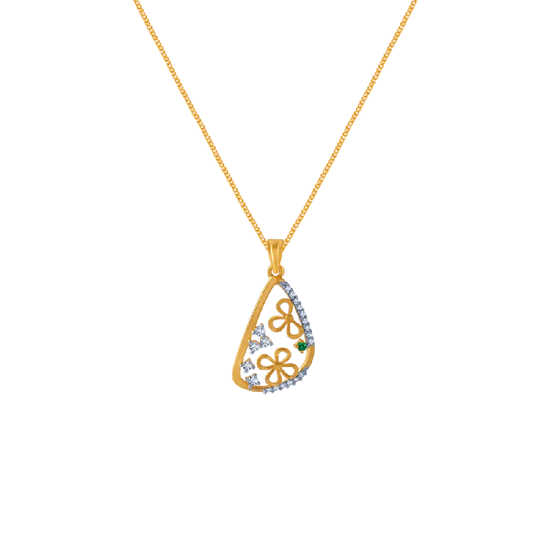 heart-shaped gold pendant necklace-14KT (585) Yellow Gold Pendant For Women