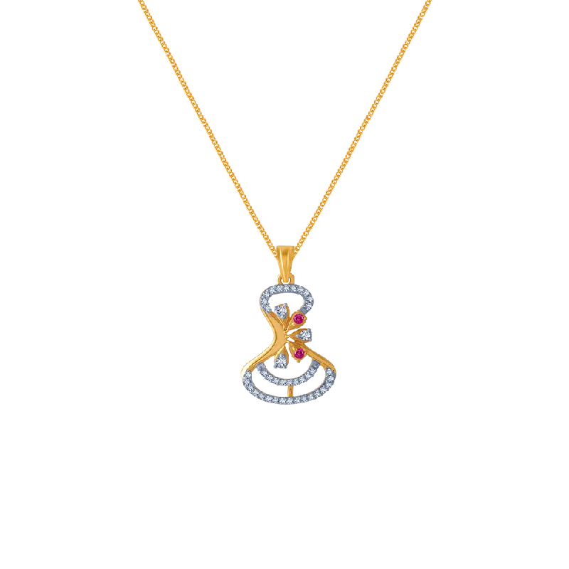 angel wing necklace-14KT (585) Yellow Gold Pendant For Women