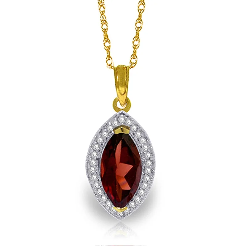 custom engraved moon necklace-2.15 Carat 14K Solid Gold Hayworth Garnet Diamond Gemstone Necklace