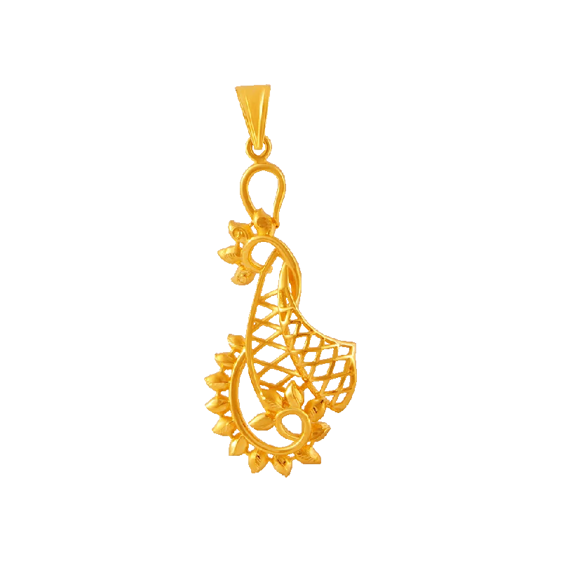 men’s gold pendant necklace-22KT Yellow Gold Pendant For Women