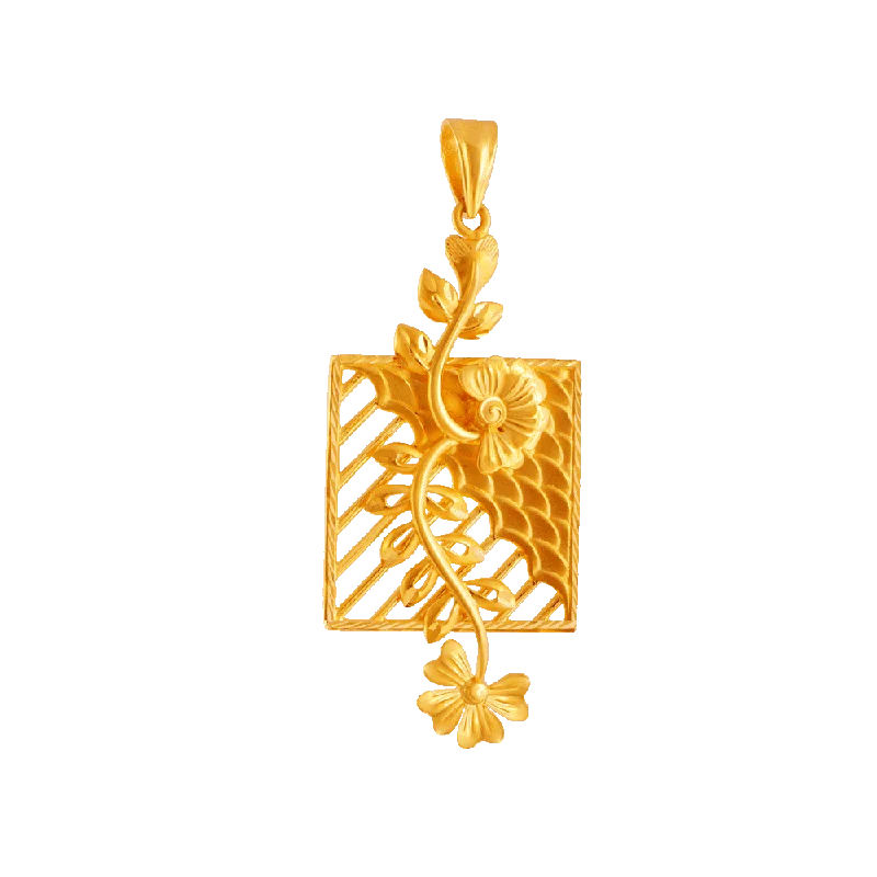 long pendant gold necklace-22KT Yellow Gold Pendant For Women