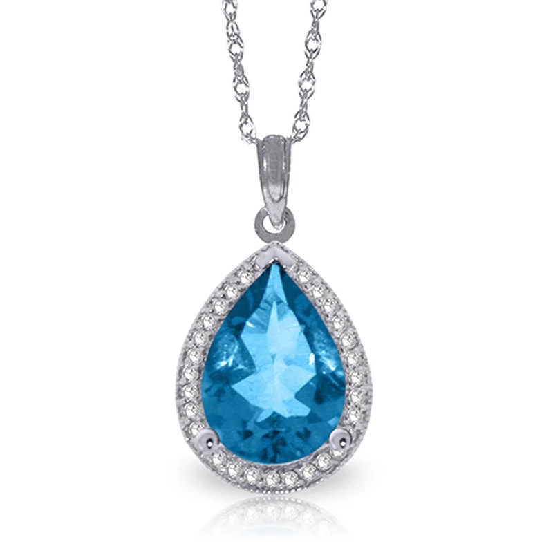 custom bar pendant necklace-4.66 Carat 14K Solid Gold Lana Blue Topaz Diamond Gemstone Necklace