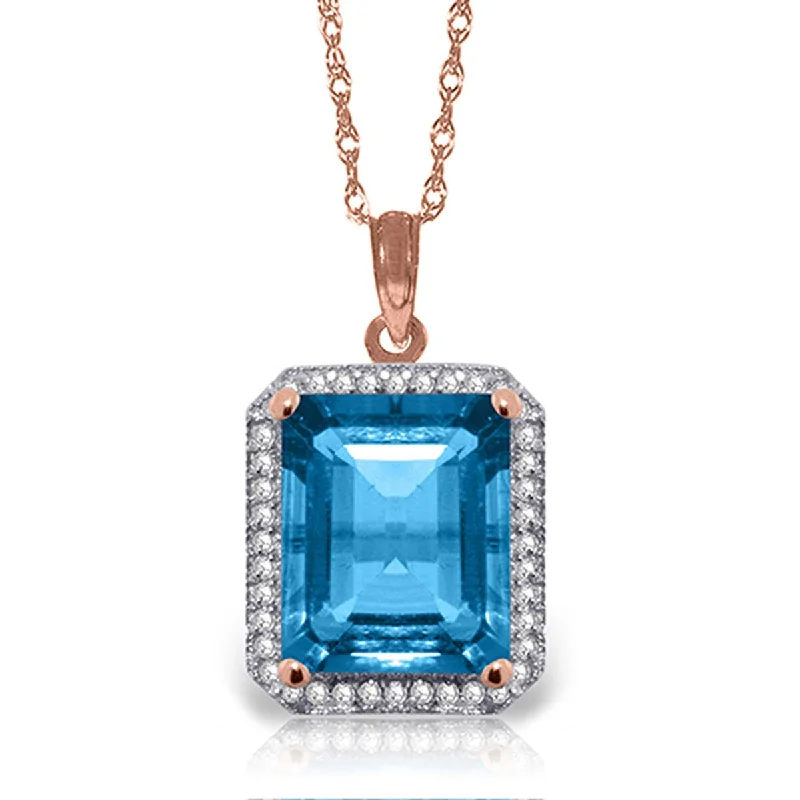 vintage charm chain necklace-7.8 Carat 14K Solid Gold Isabella Blue Topaz Diamond Necklace