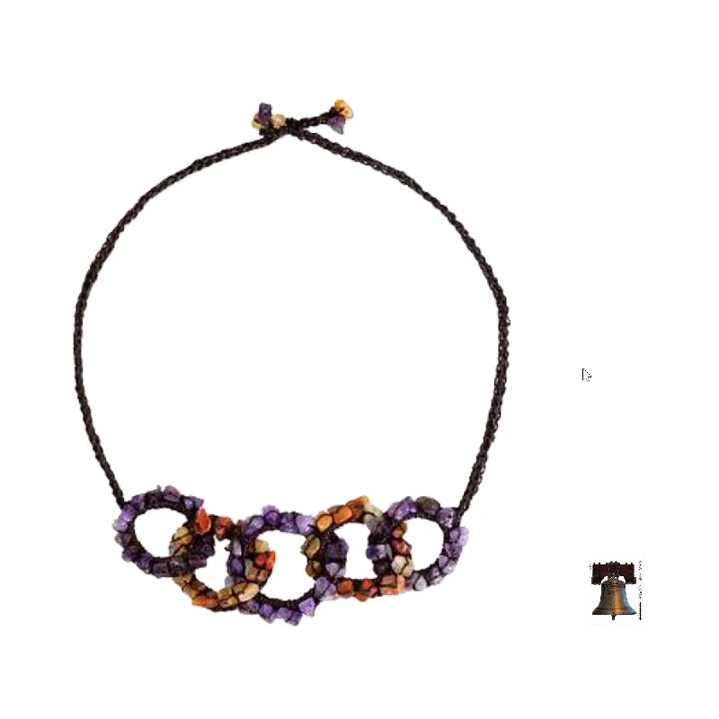 diamond and gold pendant necklace-Amethyst Carnelian 'Chain Reaction' Necklace